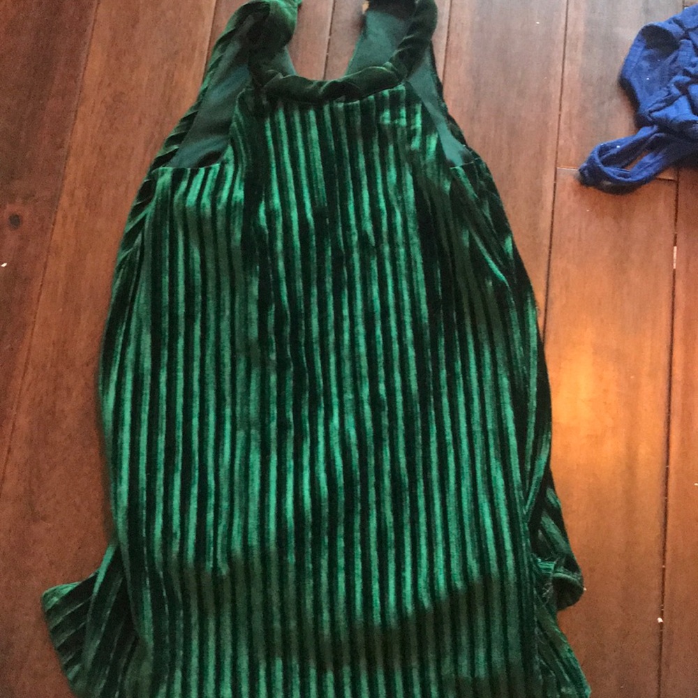 Green velvet dress